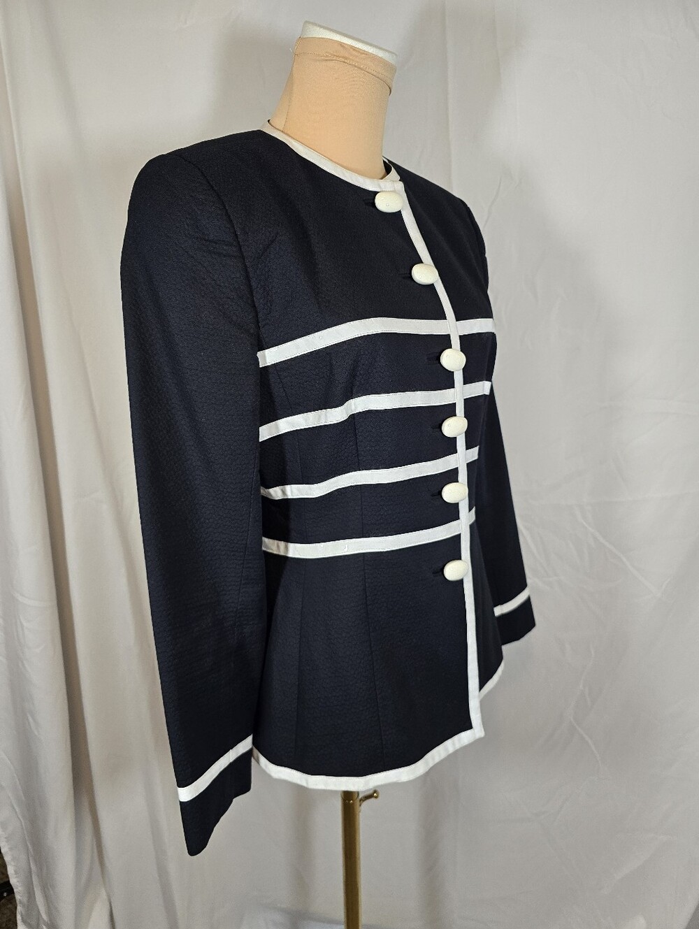 Vintage Black Blazer With Vinyl Details